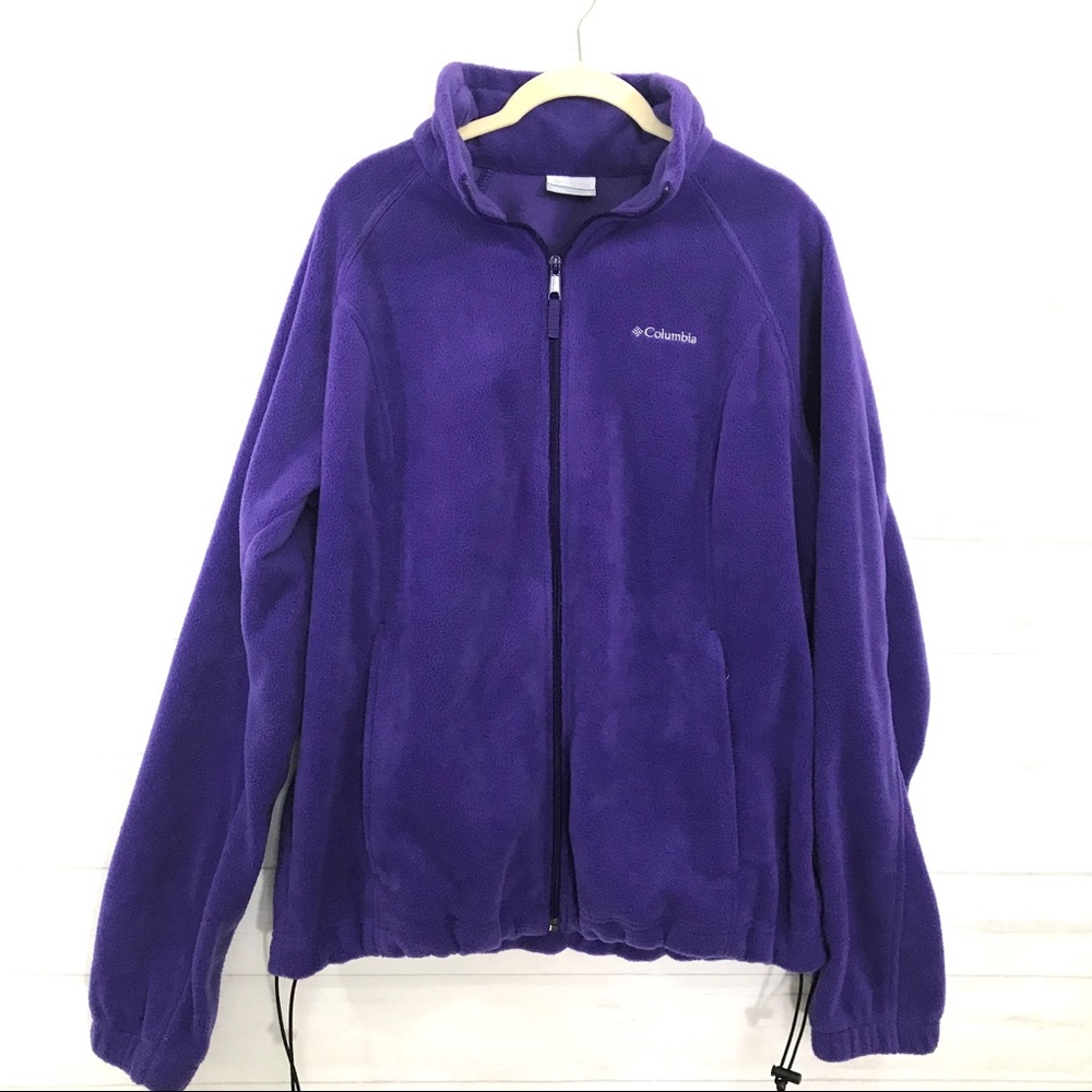 XL Columbia Zip Up Purple Fleece Sweater Jacket
